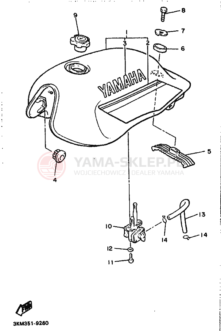 Schemat "zbiornik paliwa" do Yamaha XJ600