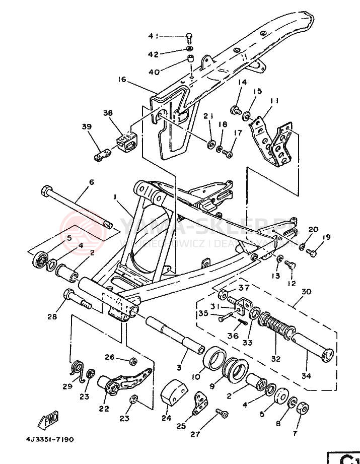 Schemat "wahacz" do Yamaha DT125-MX