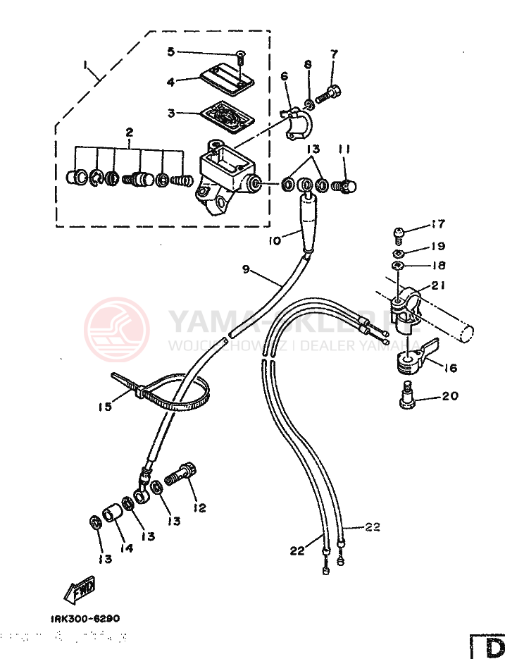 Schemat "Pompa hamulcowa przednia" do Yamaha TZ250