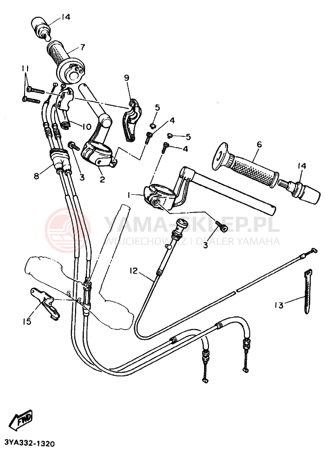 Schemat "HAMULEC TARCZOWY + PRZEWÓD" do Yamaha FJ1200