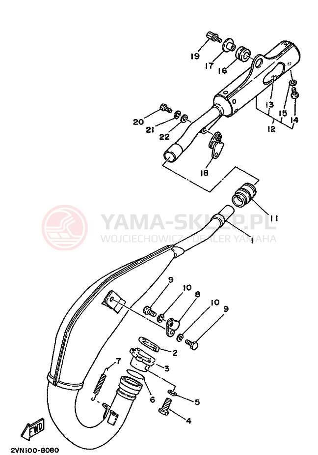 Schemat "Wydech końcowy" do Yamaha YZ125