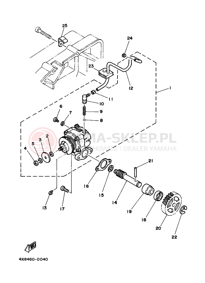 Schemat "Pompa olejowa" do Yamaha RX115