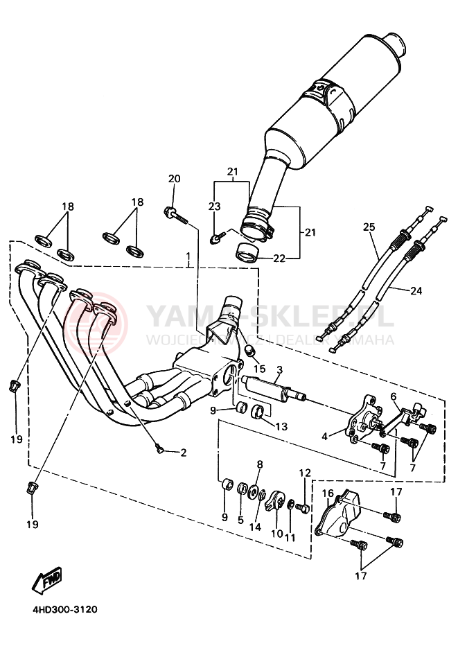 Schemat "Wydech końcowy" do Yamaha YZF750R