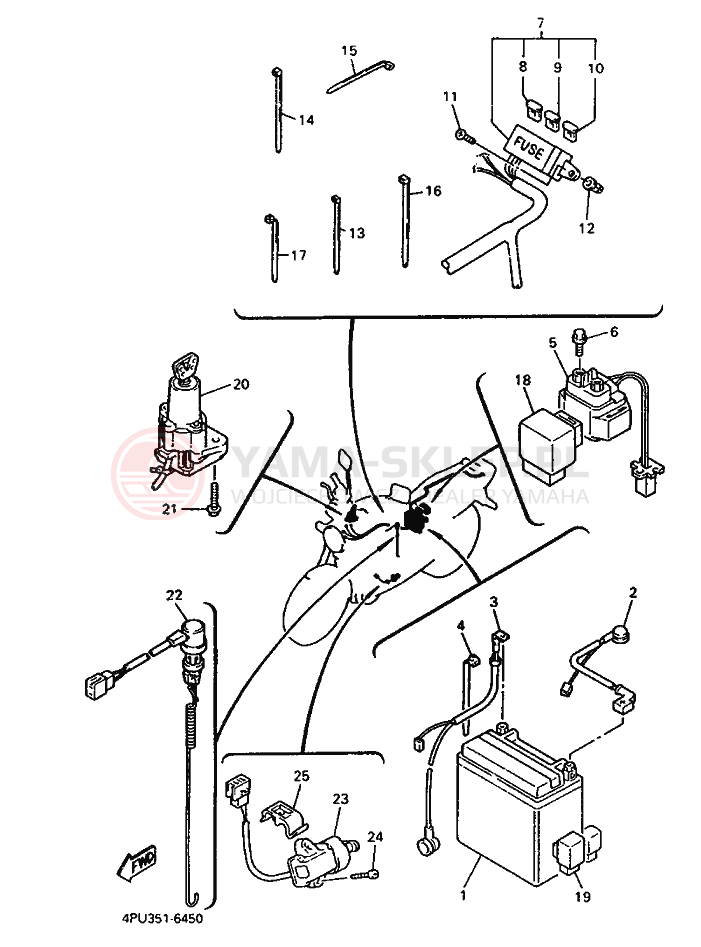 Schemat "układ elektryczny" do Yamaha XJR1200