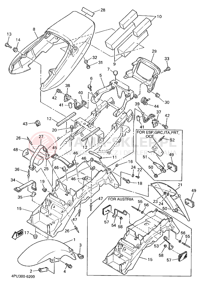 Schemat "błotnik" do Yamaha XJR1200