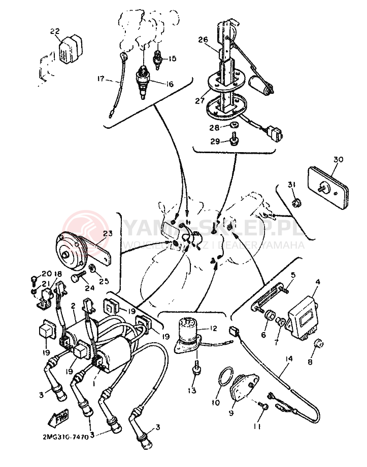 Schemat "układ elektryczny" do Yamaha FZ750