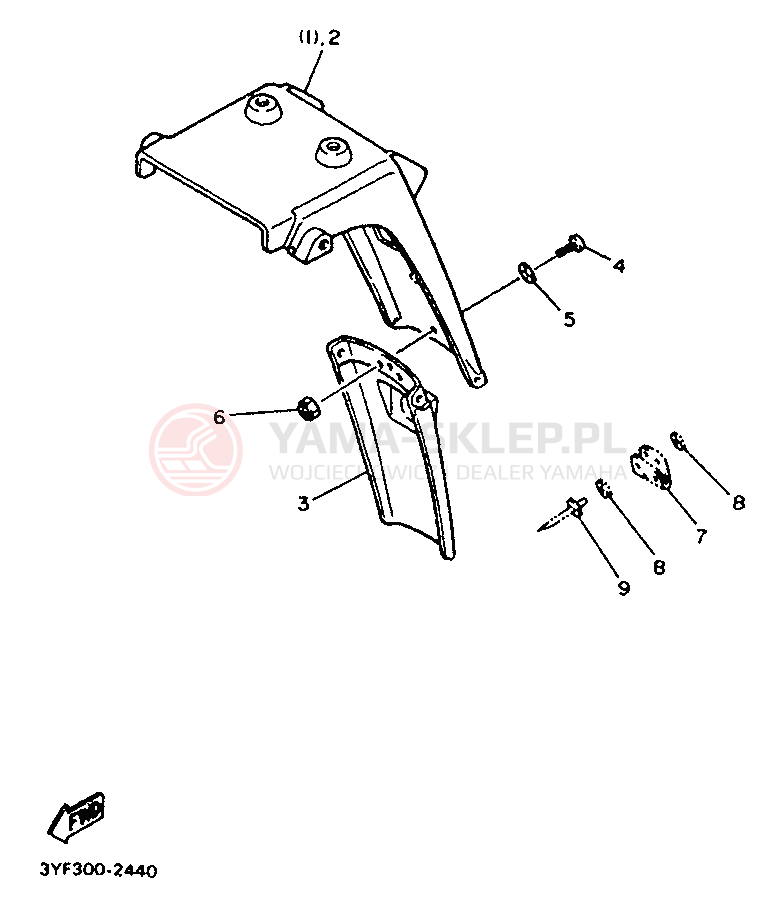 Schemat "Zawieszenie przód" do Yamaha XTZ660