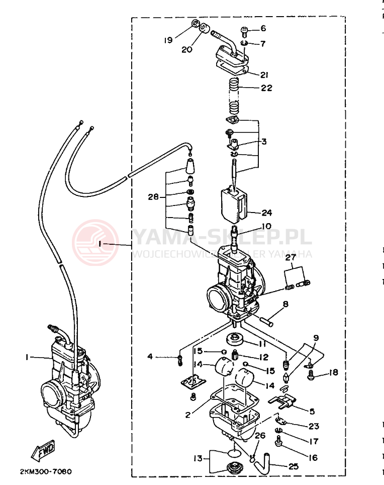Schemat "Gaźnik" do Yamaha TZ250