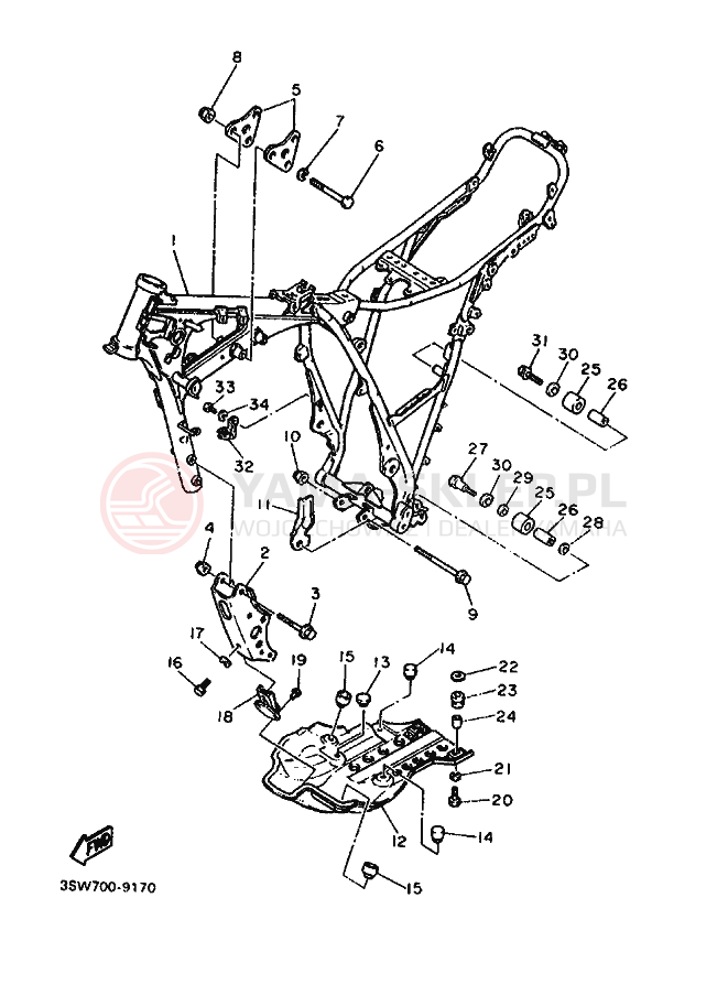 Schemat "rama" do Yamaha TT600