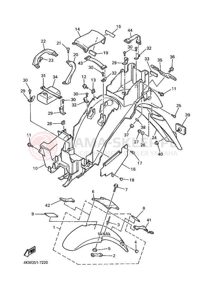 Schemat "błotnik" do Yamaha XJ900S DIVERSION