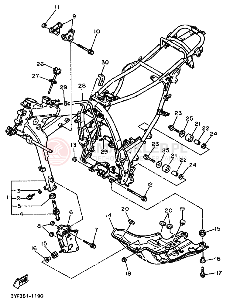 Schemat "rama" do Yamaha XTZ660