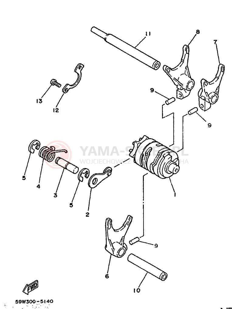 Schemat "Wodziki, automat" do Yamaha TZ250