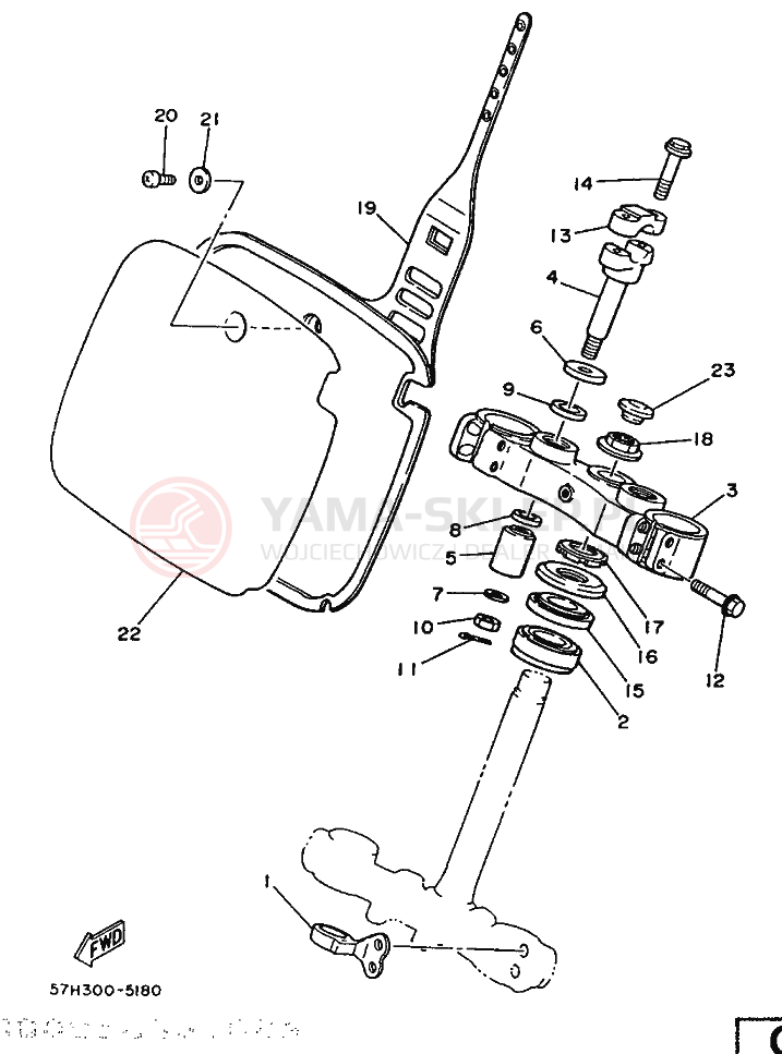 Schemat "Półki zawieszenia" do Yamaha YZ490 YZ490U