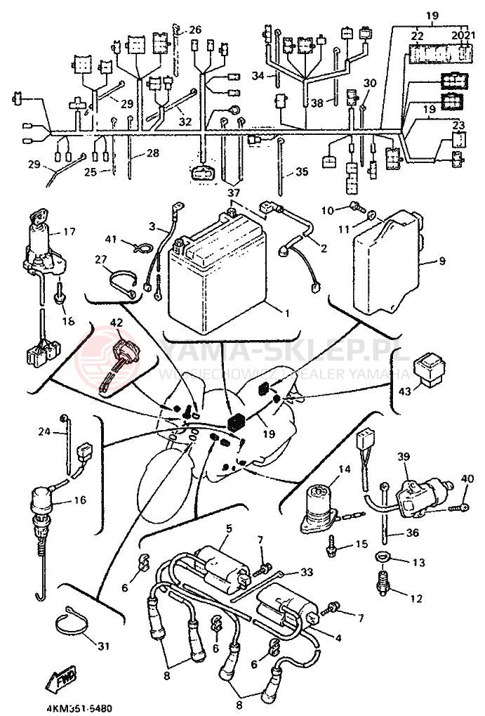 Schemat "układ elektryczny" do Yamaha XJ900S DIVERSION