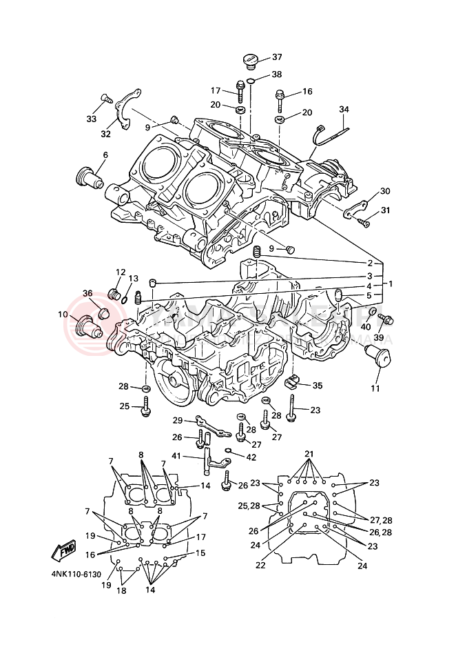 Schemat "Obudowa silnika" do Yamaha XVZ1300A ROYALSTAR