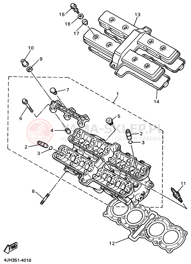 Schemat "głowica" do Yamaha YZF600R THUNDERCAT