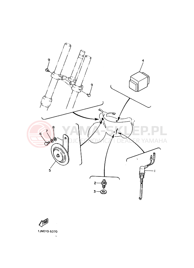 Schemat "układ elektryczny" do Yamaha SR400 SR400C