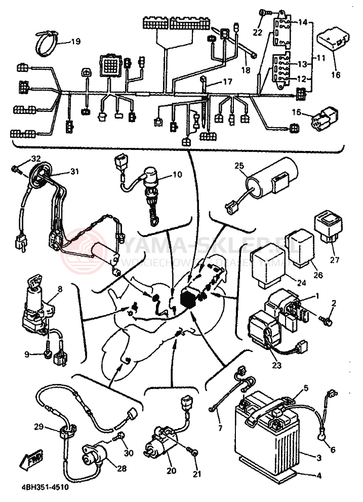 Schemat "układ elektryczny" do Yamaha GTS1000