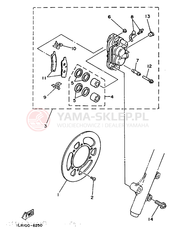 Schemat "Koło przód" do Yamaha YZ80T