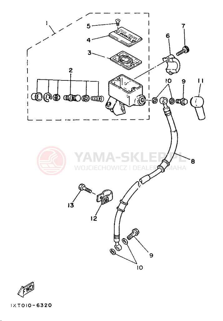 Schemat "CYLINDER MASTER" do Yamaha TZR250