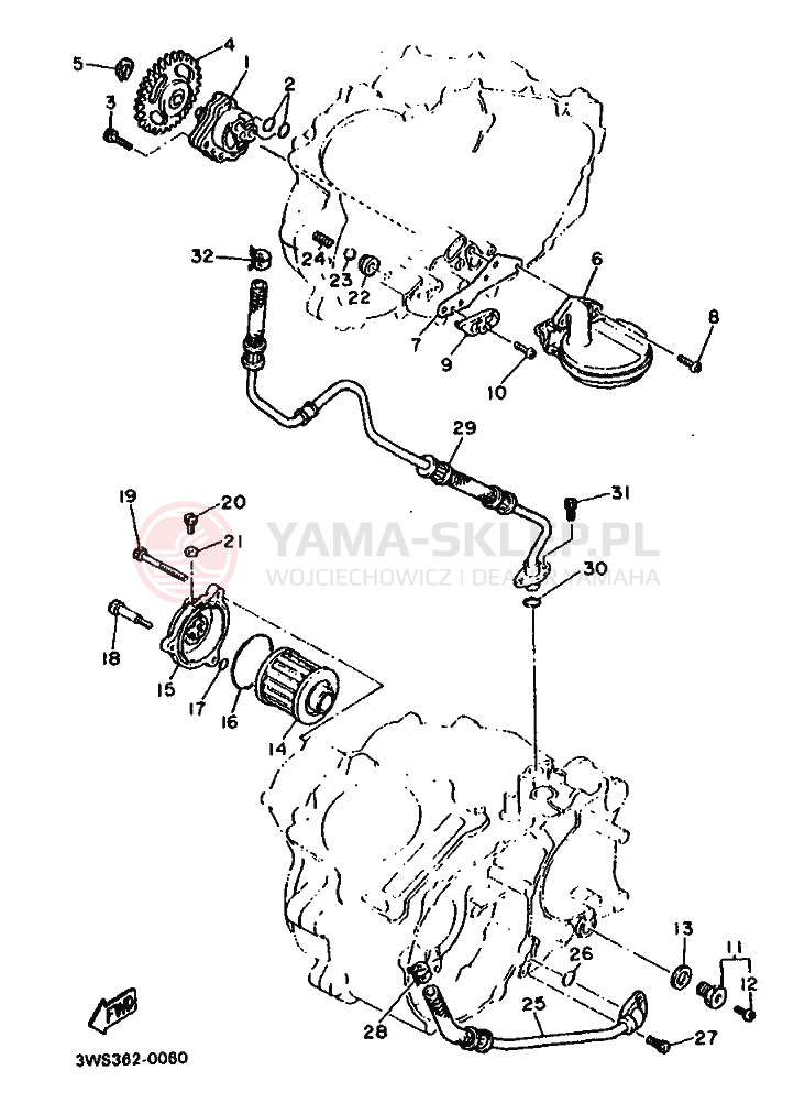 Schemat "Pompa olejowa" do Yamaha XT500E