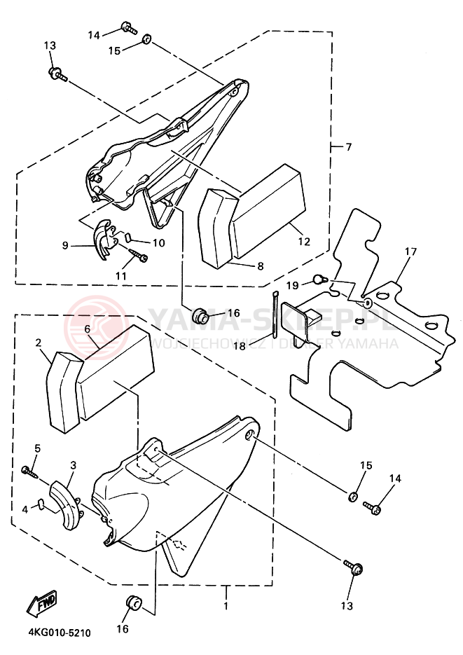Schemat "Pokrywa boczna" do Yamaha XJR1200