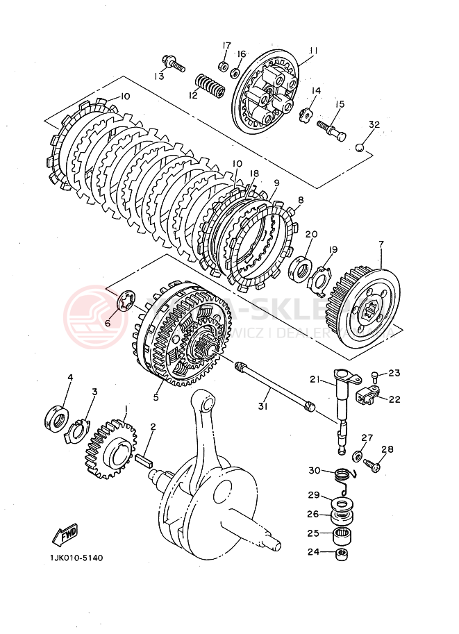 Schemat "sprzęgło" do Yamaha SRX600