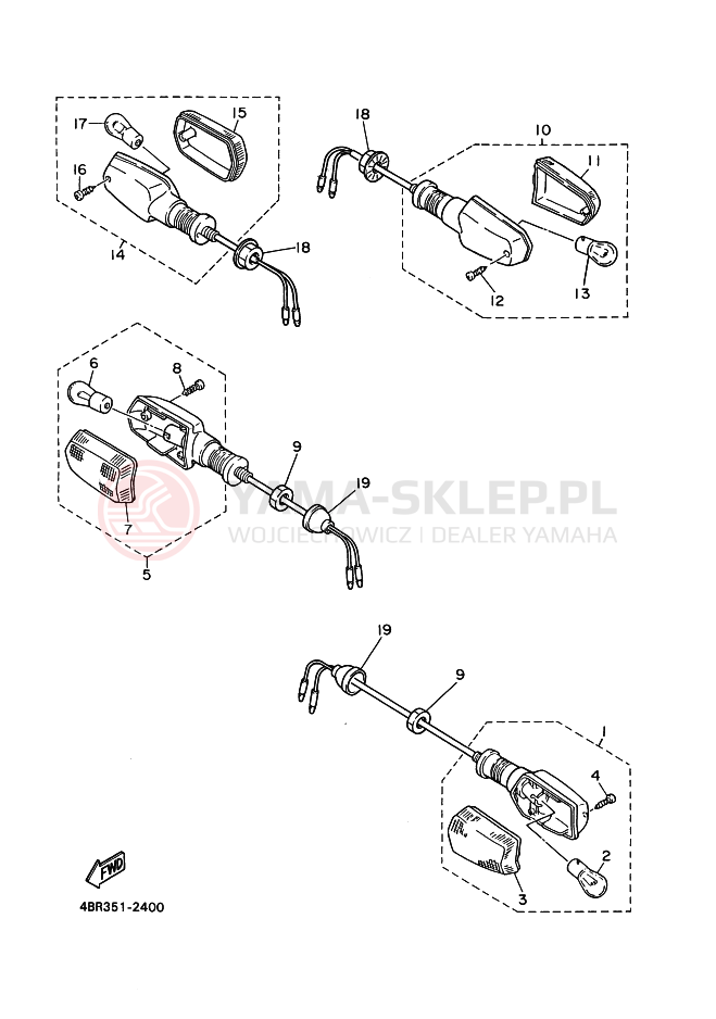 Schemat "kierunkowskazy" do Yamaha XJ600S DIVERSION