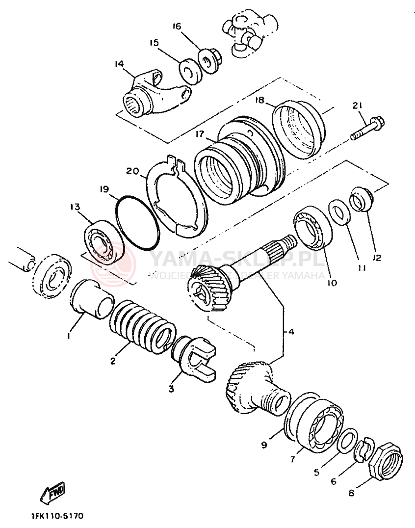 Schemat "PRZEKŁADNIA POŚREDNIA" do Yamaha XVZ13TD VENTURE ROYAL