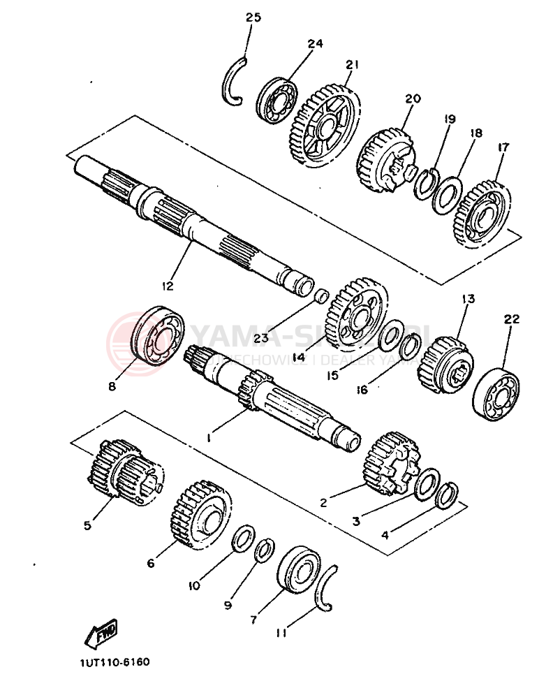 Schemat "Skrzynia biegów " do Yamaha VMX1200