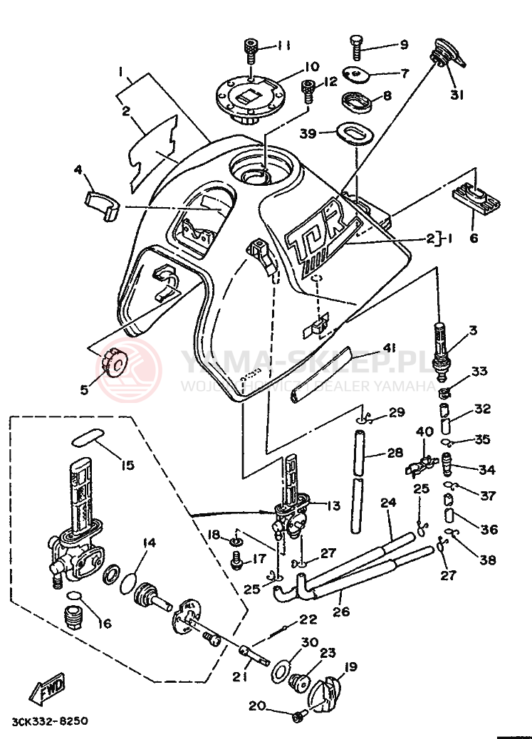 Schemat "zbiornik paliwa" do Yamaha TDR240