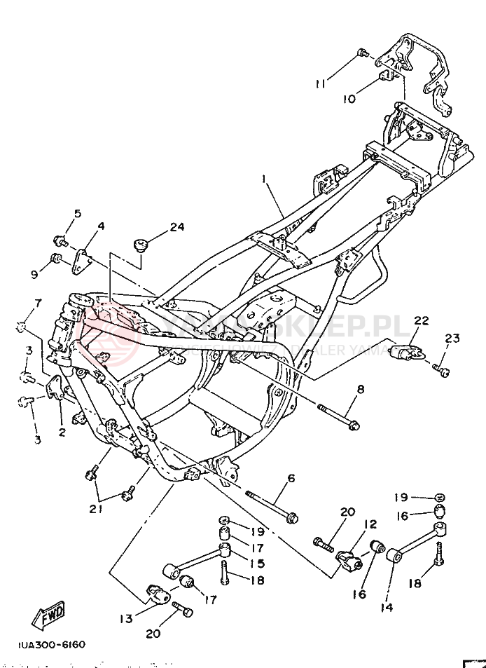 Schemat "rama" do Yamaha RD350LC
