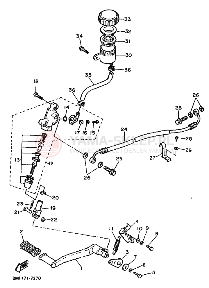 Schemat "Pompa hamulcowa tył" do Yamaha FZ750 GENESIS