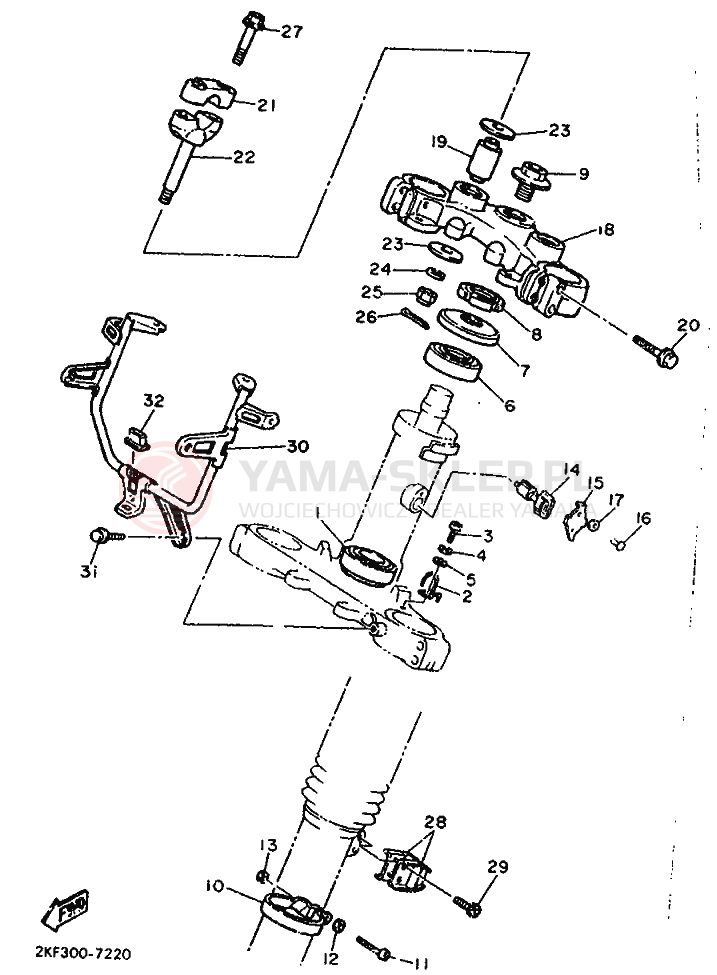 Schemat "Półki zawieszenia" do Yamaha XT600