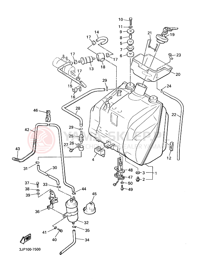 Schemat "zbiornik paliwa" do Yamaha VMX12 VMX12N VMAX