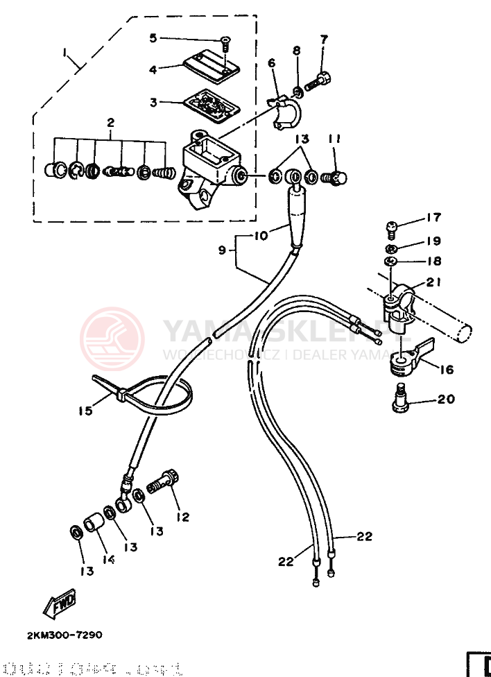 Schemat "Pompa hamulcowa przednia" do Yamaha TZ250