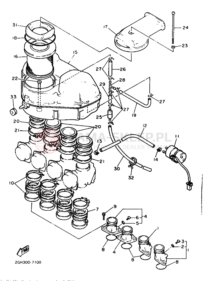 Schemat "Wtrysk paliwa" do Yamaha FZR1000