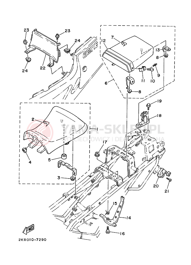 Schemat "siedzenie" do Yamaha FZR250
