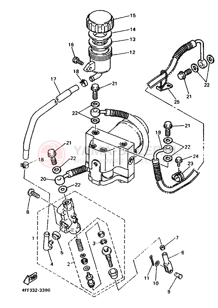 Schemat "CYLINDER MASTER" do Yamaha GTS1000A
