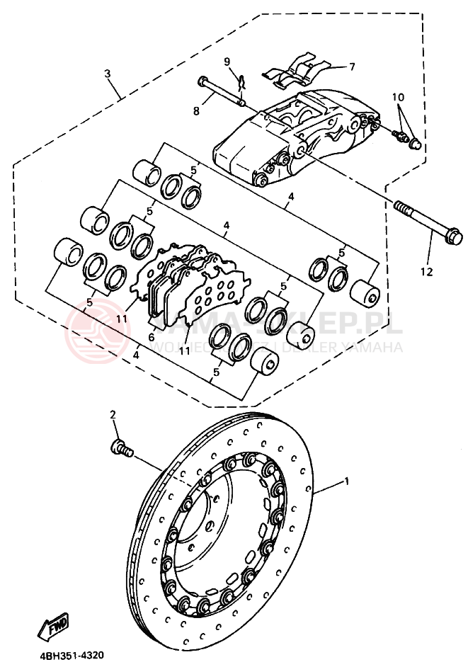 Schemat "Koło przód" do Yamaha GTS1000A