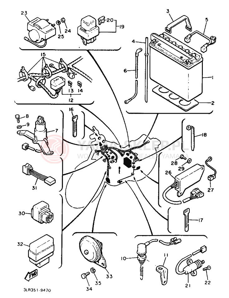 Schemat "układ elektryczny" do Yamaha VMX12 VMAX