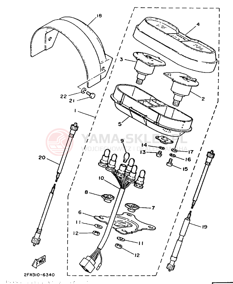 Schemat "licznik" do Yamaha RD50M