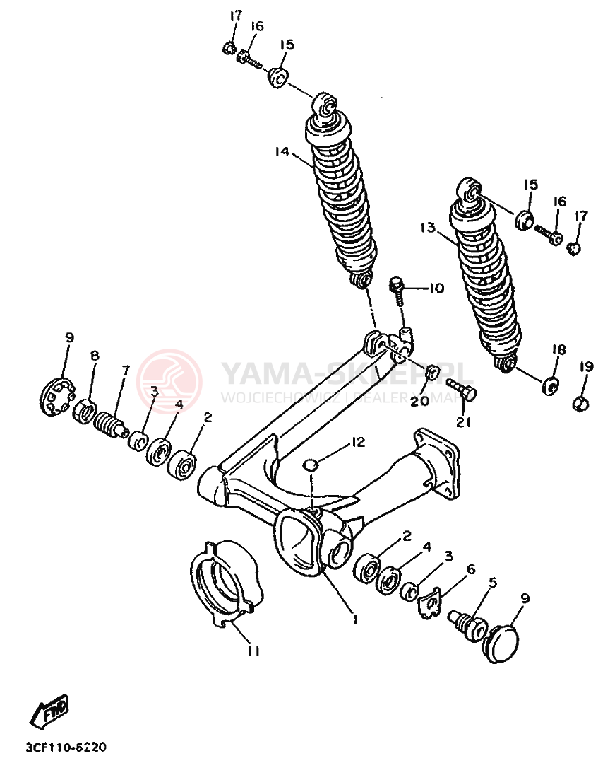 Schemat "wahacz" do Yamaha XV750 VIRAGO