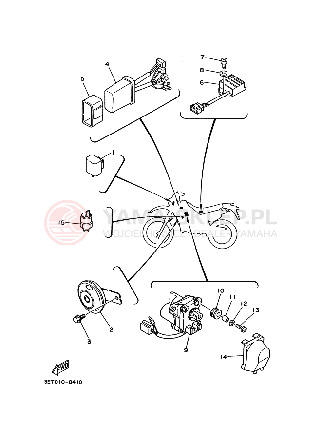 Schemat "układ elektryczny" do Yamaha DT200R