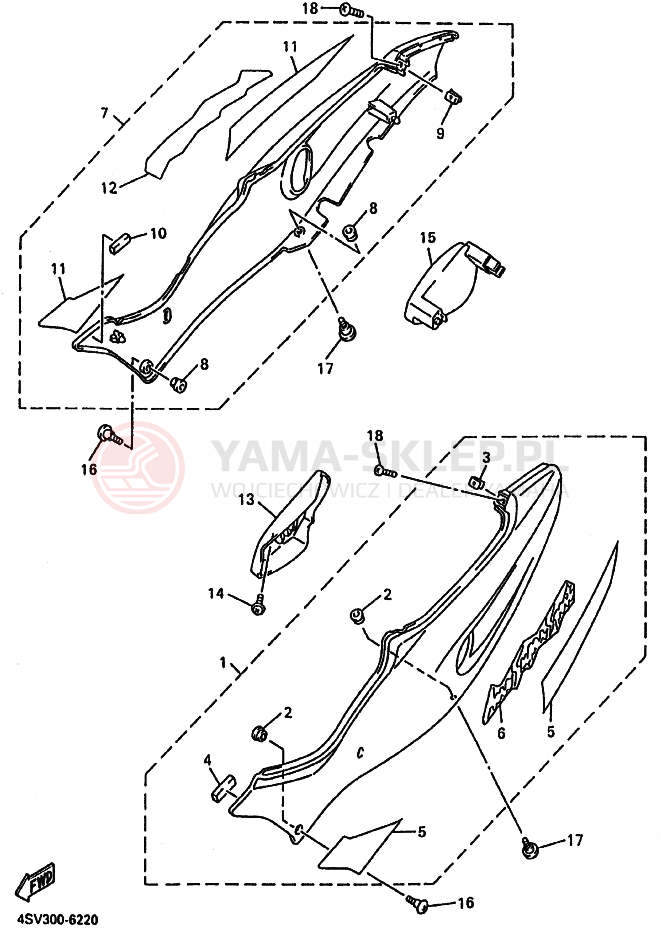 Schemat "Pokrywa boczna" do Yamaha YZF1000R THUNDERACE