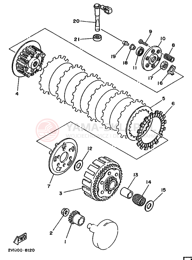 Schemat "sprzęgło" do Yamaha YZ125