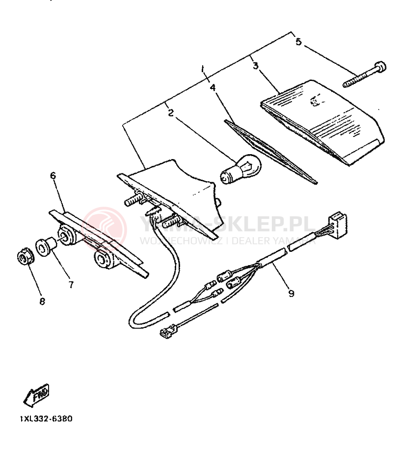 Schemat "lampa tył" do Yamaha SRX600