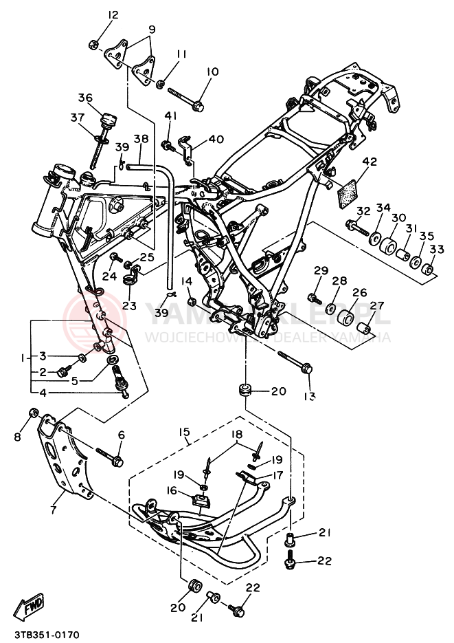 Schemat "rama" do Yamaha XT400E
