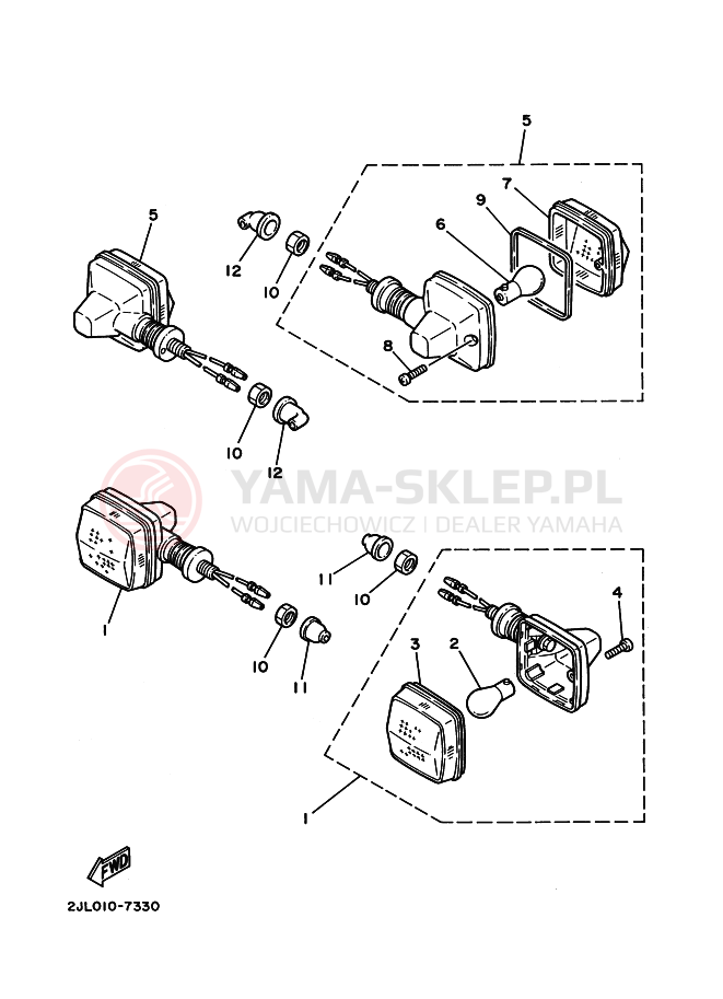 Schemat "kierunkowskazy" do Yamaha TW200