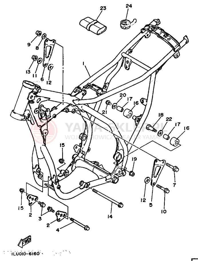 Schemat "rama" do Yamaha YZ250